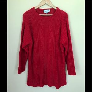 Diane Von Furstenberg VTG Red Shimmery Sweater S/M
